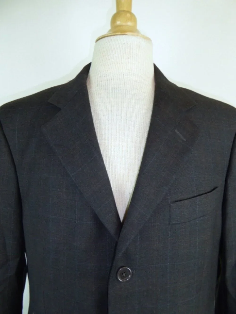 L'OUMO loro piana gray windowpane box plaid blazer jacket 40 i50